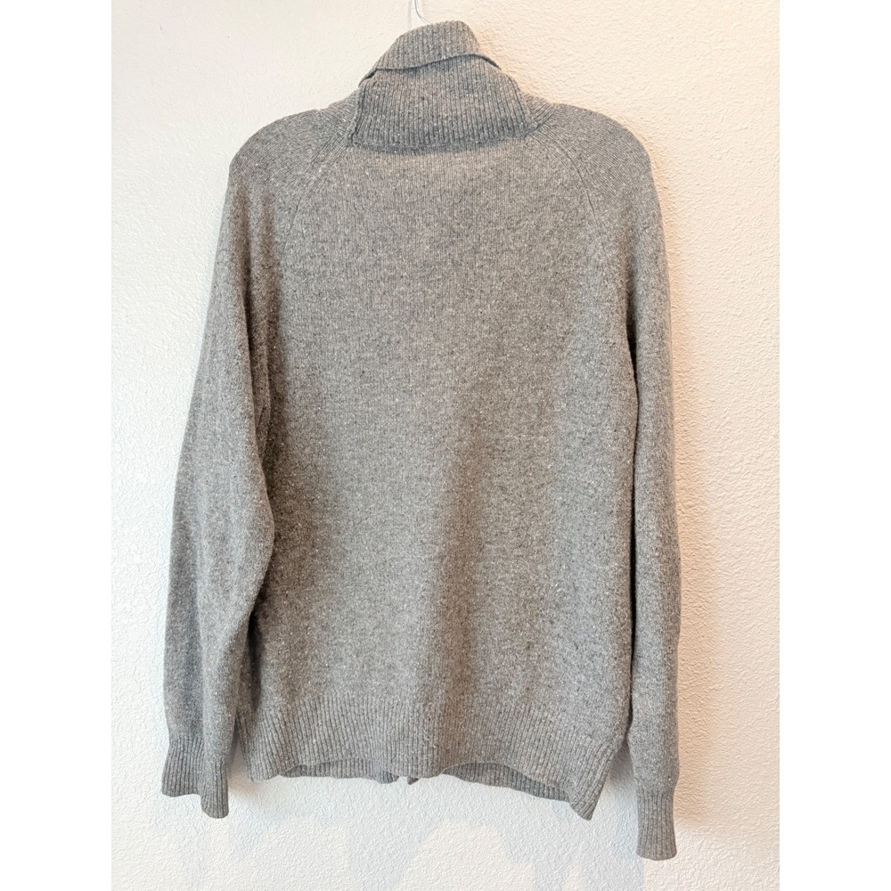 J Crew Mens Shawl Collar Cardigan  Lambswool Gray Grandpacore Sz Med Button - Picture 3 of 12